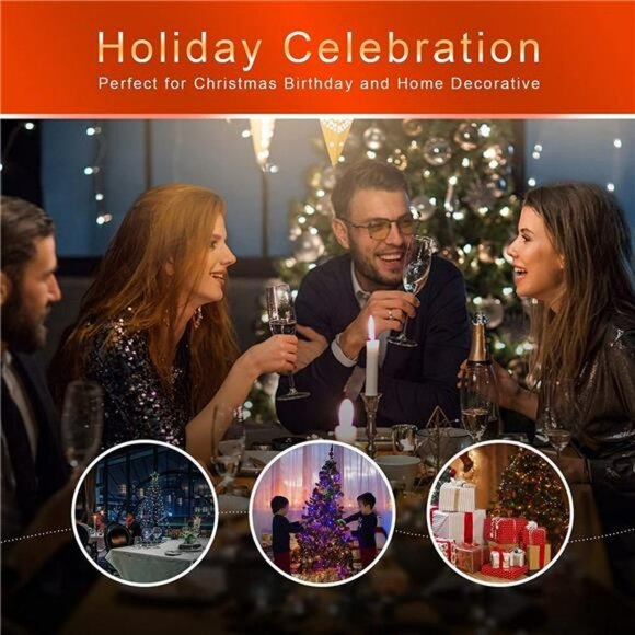 320 LED Waterproof String Lights with Star Topper, 8 Light...